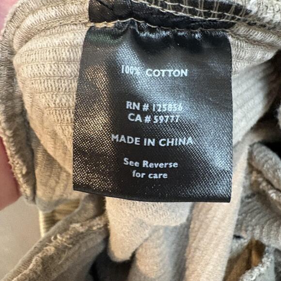 LIRA Corduroy Cargo Pants Mens Large Tan Drawstring Elastic Utility CRTV SCTX - Picture 10 of 12